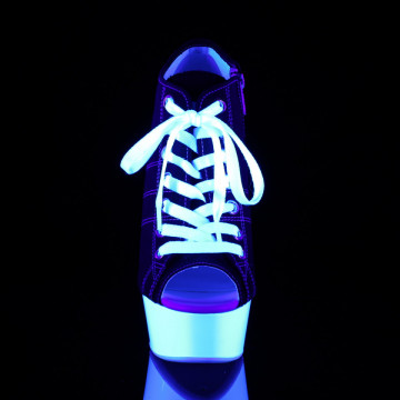Pleaser DELIGHT-600SK-01 Blk Canvas/Neon White