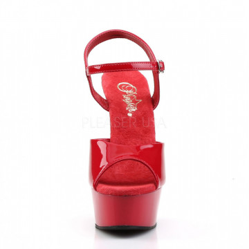 Pleaser DELIGHT-609 Red Pat/Red