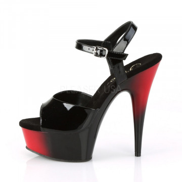 Pleaser DELIGHT-609BR Blk Pat/Red-Blk