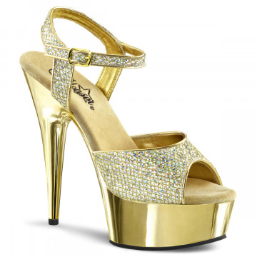 Pleaser DELIGHT-609G Gold Multi Gltr/Gold Chrome