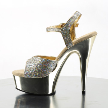 Pleaser DELIGHT-609G Gold Multi Gltr/Gold Chrome