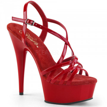 Pleaser DELIGHT-613 Red Pat/Red