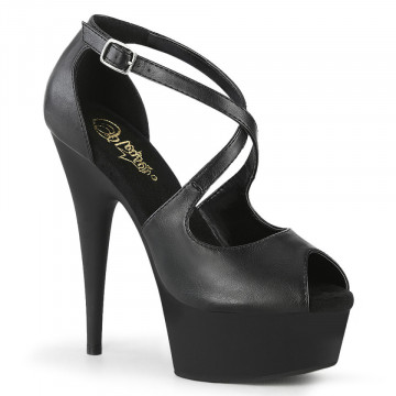 Pleaser DELIGHT-621 Blk Faux Leather/Blk Matte