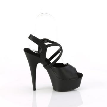 Pleaser DELIGHT-624-1 Blk Faux Leather/Blk Matte