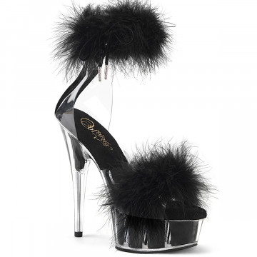 Pleaser DELIGHT-624F Clr-Blk Fur/M