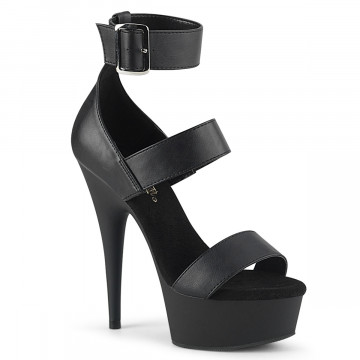 Pleaser DELIGHT-629 Blk Faux Leather/Blk Matte