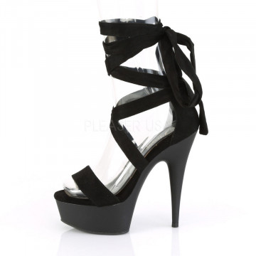 Pleaser DELIGHT-671 Blk Faux Suede/Blk Matte