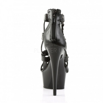 Pleaser DELIGHT-682 Blk Faux Leather/Blk