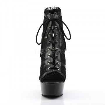 Pleaser DELIGHT-696LC Blk Mesh-Lace/Blk