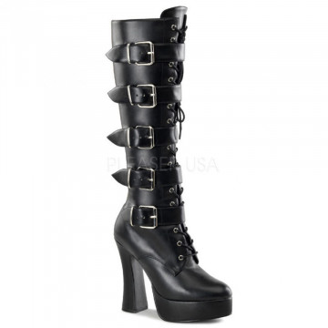 Pleaser ELECTRA-2042 Blk Faux Leather