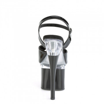 Pleaser ESTEEM-709 Blk Pat/Clr-Blk