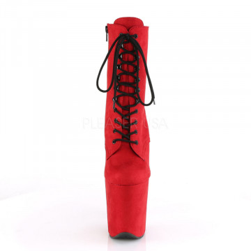 Pleaser FLAMINGO-1020FS Red Faux Suede/Red Faux Suede