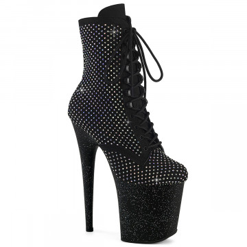 Pleaser FLAMINGO-1020RM Blk Faux Suede-RS Mesh/Blk Matte