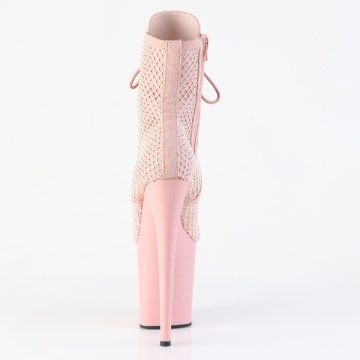Pleaser FLAMINGO-1020RM Salmon Pink Faux Suede-RS Mesh/B. Pink Matte