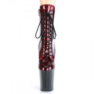 Pleaser FLAMINGO-1020SP Red Snake Print Pat/Blk