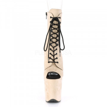 Pleaser FLAMINGO-1021FS Beige Faux Suede/Beige Faux Suede