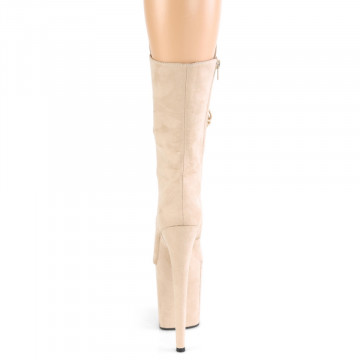 Pleaser FLAMINGO-1050FS Beige Faux Suede/Beige Faux Suede