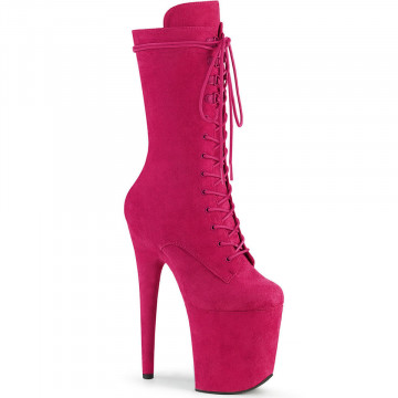 Pleaser FLAMINGO-1050FS H. Pink Faux Suede/H. Pink Faux Suede