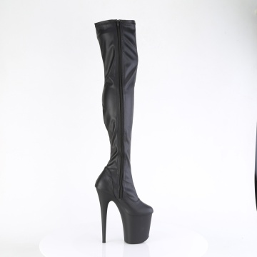 Pleaser FLAMINGO-3000 Blk Faux Leather/Blk Matte