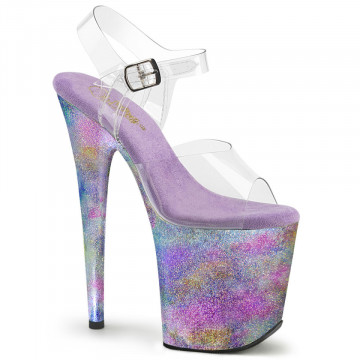 Pleaser FLAMINGO-808NEB Clr/Lavender Multi Metallic