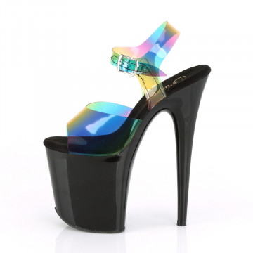 Pleaser FLAMINGO-808RB Rainbow PVC/Blk