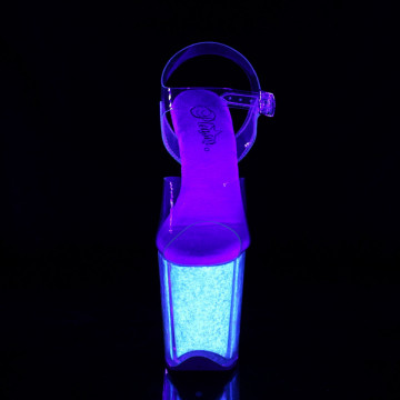 Pleaser FLAMINGO-808UVG Clr/Neon Opal Glitter