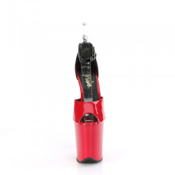 Pleaser FLAMINGO-868 Red-Blk Pat/Red-Blk