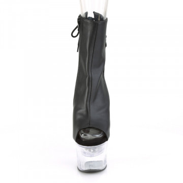 Pleaser FLASHDANCE-1018-7 Blk Faux Leather/Clr