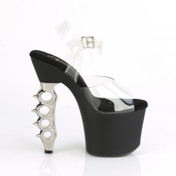 Pleaser IRONGRIP-708 Clr/Blk Matte-Slv 5us 35eu