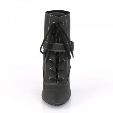 Pleaser Pink Label DREAM-1022 Black Faux Nubuck Leather