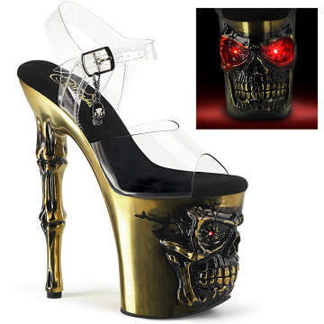 Pleaser RAPTURE-808-LT Clr/Satin Brass Chrome