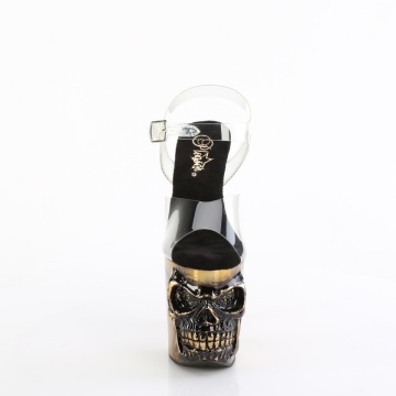 Pleaser RAPTURE-808-LT Clr/Satin Brass Chrome