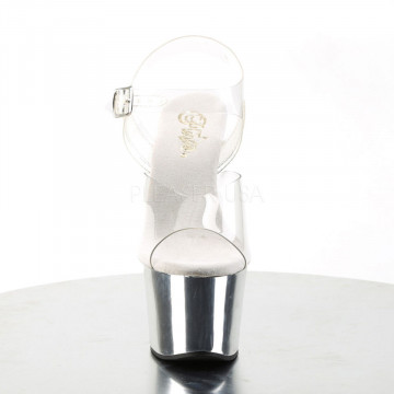 Pleaser SKY-308 Clr/Slv Chrome