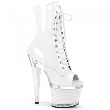 Pleaser SPECTATOR-1021 Wht Pat/Clr-Wht