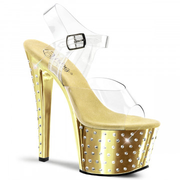 Pleaser STARDUST-708 Clr/Gold Chrome