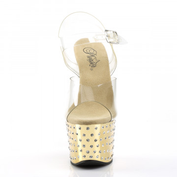 Pleaser STARDUST-708 Clr/Gold Chrome