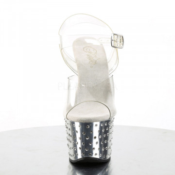 Pleaser STARDUST-708 Clr/Slv Chrome