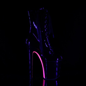 Pleaser XTREME-1020TT Blk Pat/Blk-Neon H. Pink
