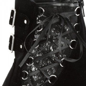 Stivaletti Demonia CRYPTO-51 Blk Velvet-Lace - 36