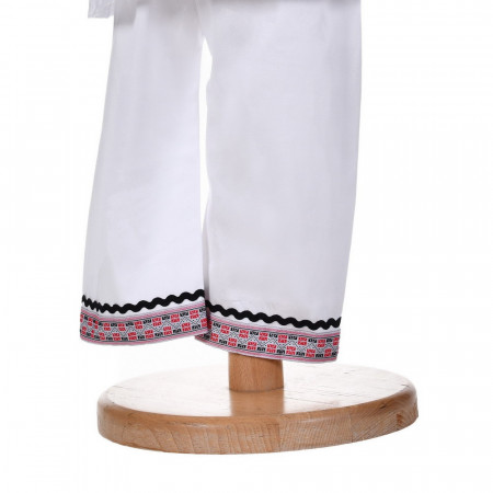 Costum traditional baiat, 4 piese, alb - rosu, Denikos® 0202 - Img 3