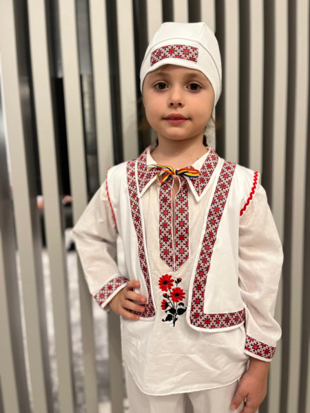 Costum traditional baietel, Rosu, Denikos® 673-M - Img 5