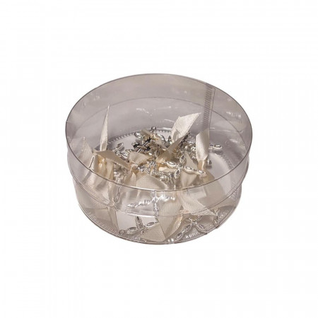 Set 25 cruciulite botez fundita crem / ivoire si cutie cadou Denikos® CB-24 - Img 3
