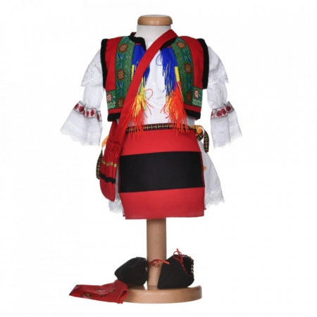 Set costum popular fetita, trusou botez landou si lumanare, decor traditional, Denikos® 1057 - Img 5