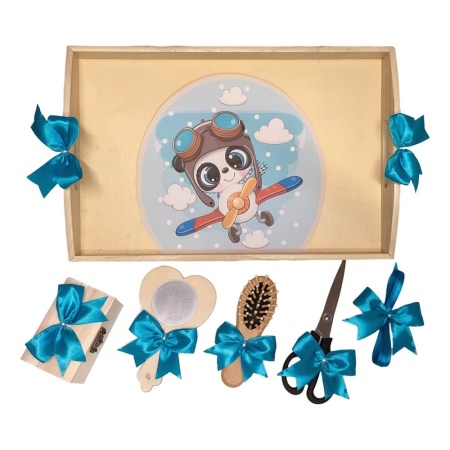 Set tava mot panda aviator, baietel 1 an, fundite turcoaz Denikos® TV005 - Img 2