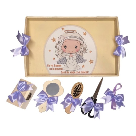 Set tavita mot ruperea turtei tema ingeras, fetita, fundite Lila, Denikos® TV033 - Img 2