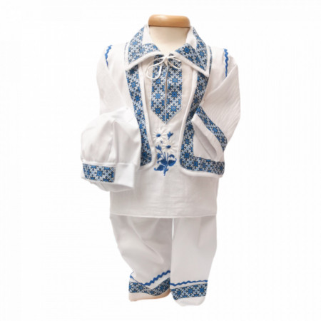 Costum popular bebe baietel, Albastru, Denikos® 672