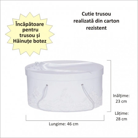Cutie trusou botez dantela alba, eleganta si o fundita asortata, Denikos® 818 - Img 2