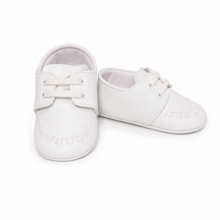 Pantofiori albi pentru botez baieti - eleganti, comozi si usori pentru bebelusi, Denikos® H055 - Img 2