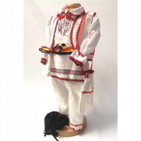 Set botez popular baietel, trusou botez landou, lumanare si costum national baiat, Denikos® 970 - Img 6