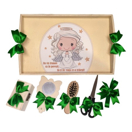 Set tavita mot ruperea turtei tema ingeras, fetita, fundite Verde, Denikos® TV039 - Img 2